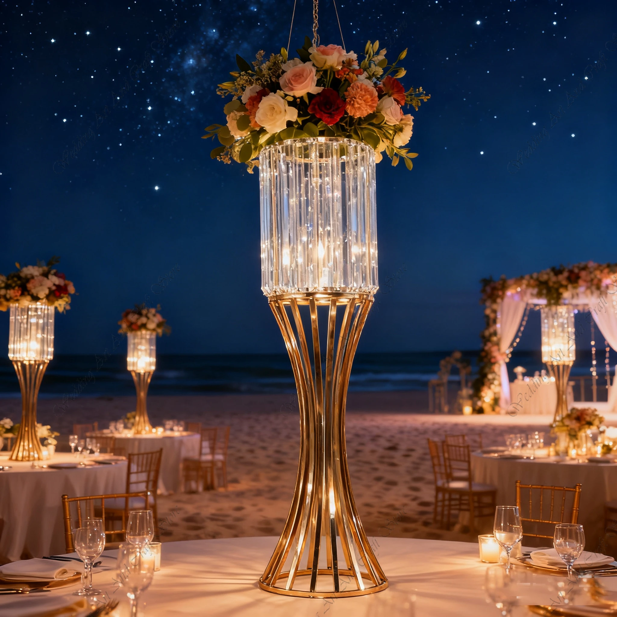 6pcs 80/90/100cm f30 Gold Metal Flower Support  Wedding Centerpieces Arch Flower Vase Backdrop Stand for Wedding Events ivy425