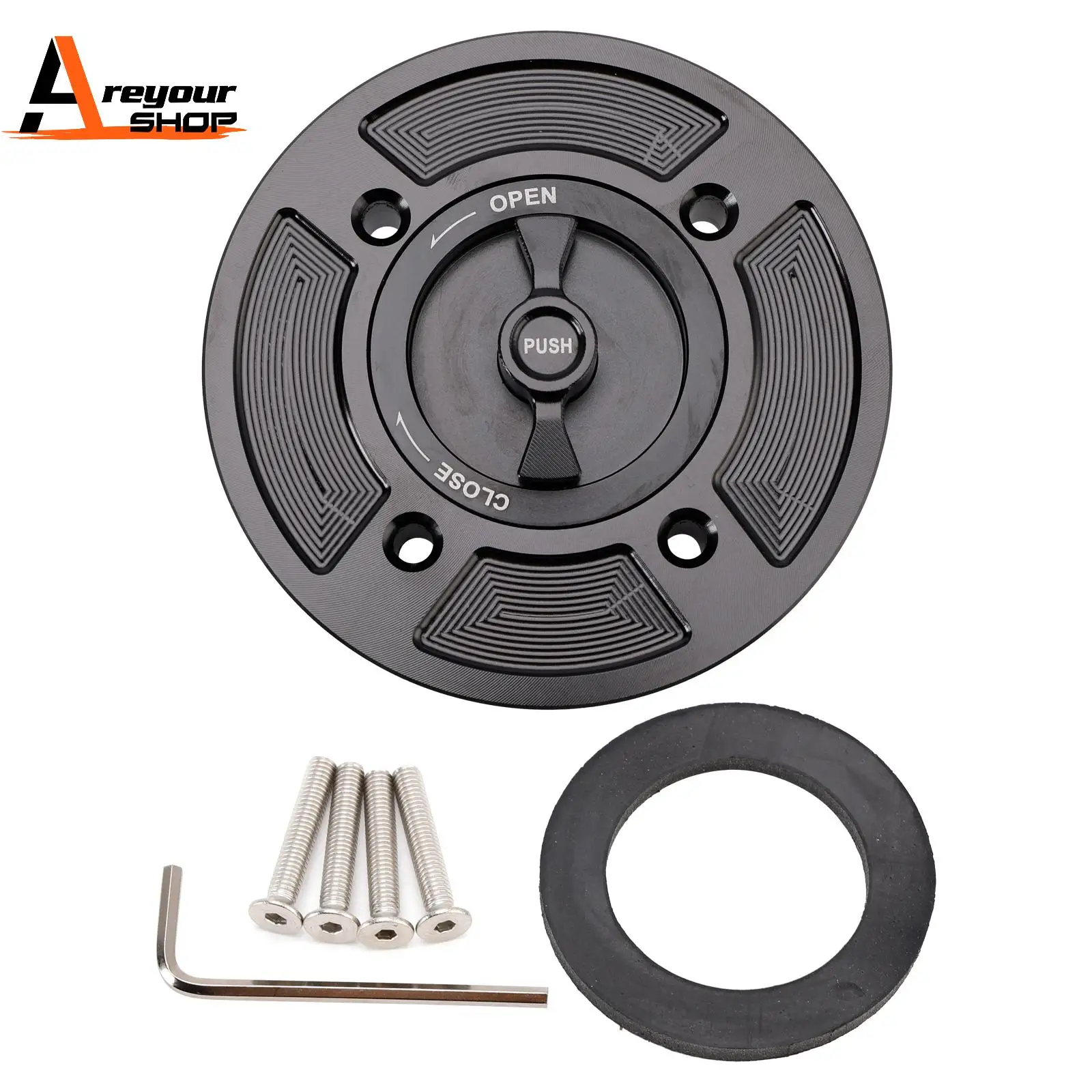 

Areyourshop Крышка топливного газа без ключа с ЧПУ для Kawasaki Ninja 400 500 650 Verys-X 250 300 2017+