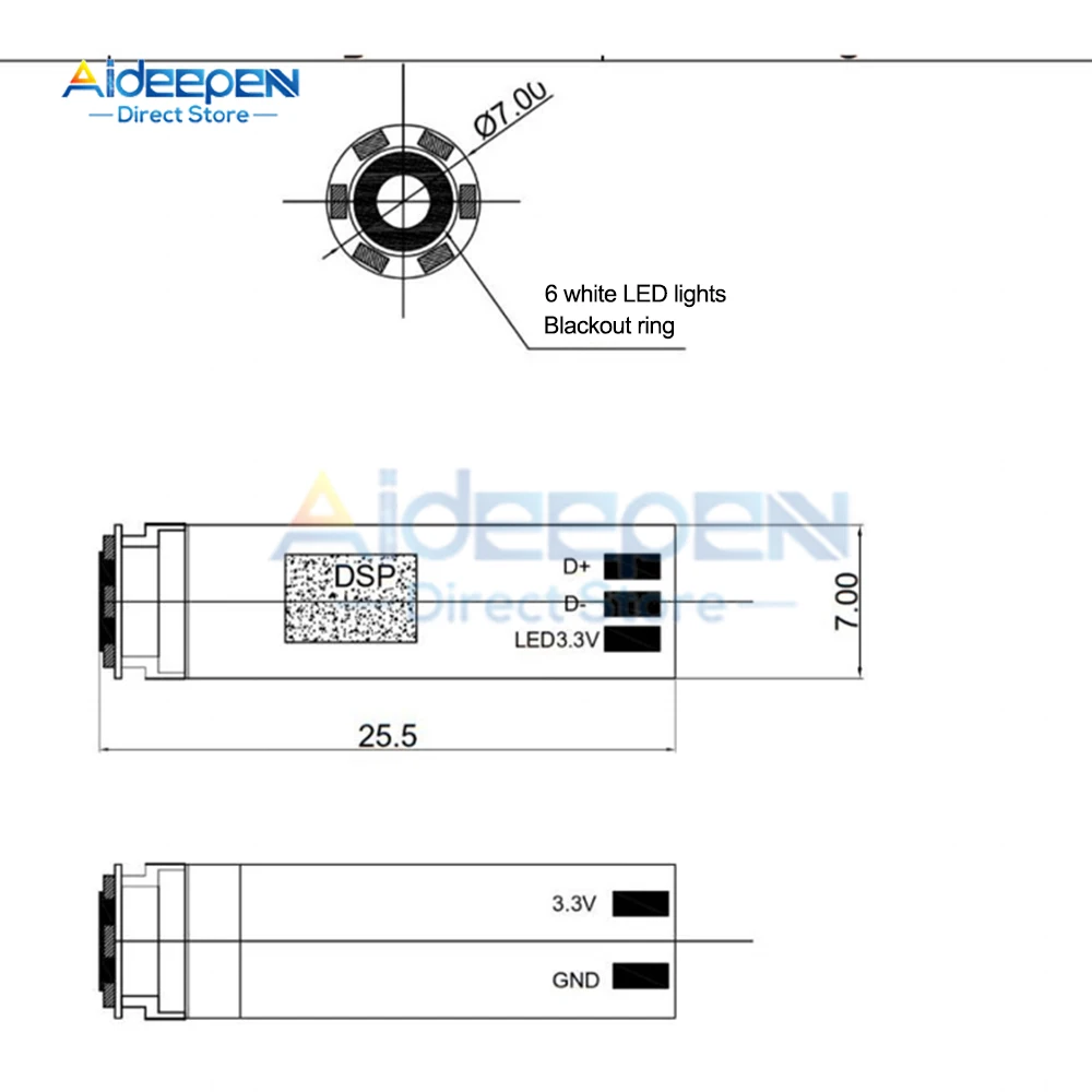 Modulo endoscopio industriale ad alta definizione 200W Pixel 720P unità USB telecamera di rilevamento Pipeline gratuita luce LED brillante