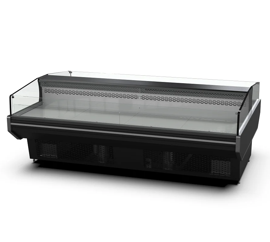Customized Free Standing Supermarket Fridge Chiller Salad Deli Refrigerated Display Case Restaurant Open Meat Refrigerator