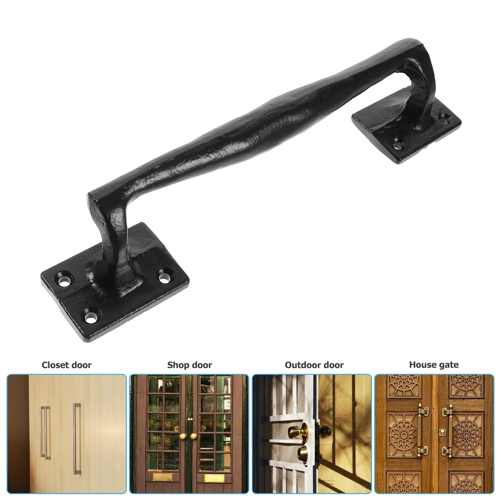 

Cast Iron Sliding Barn Vintage Metal Gate Pull For Garage Shed Closet Dual-Side Durable Ergonomic Design Easy Install Drawer