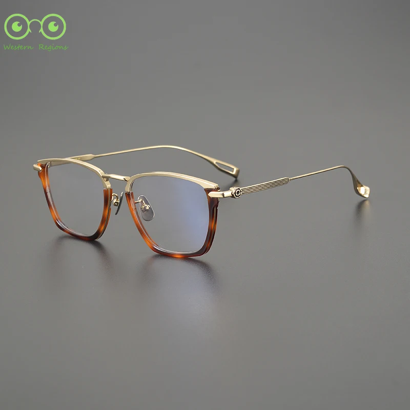 

Pure handmade high quality men's ultra-light titanium glasses frame business large frame men and women's match myopia
