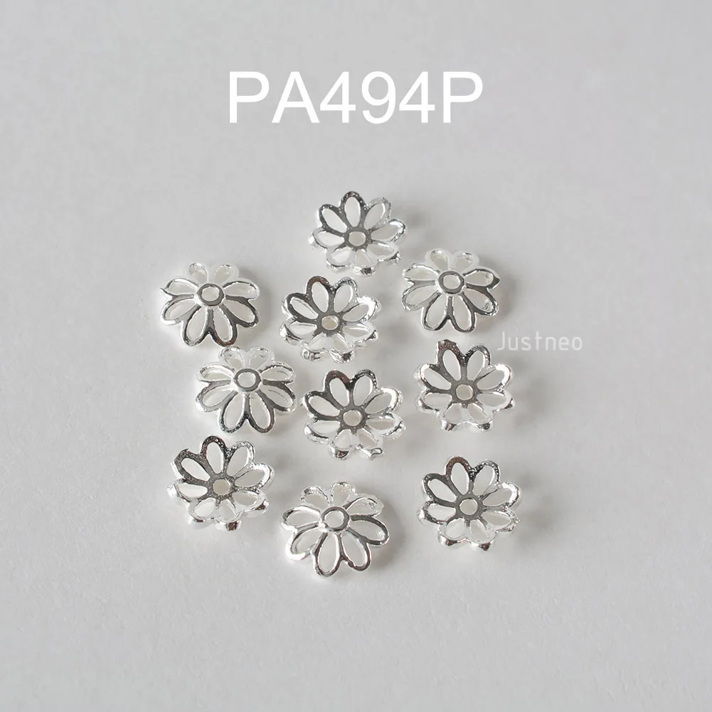 925 Sterling Silver Bead Caps, Silver Flower Spacer Bead End Caps do tworzenia biżuterii luzem, akcesoria do biżuterii DIY. — zdjęcie 5
