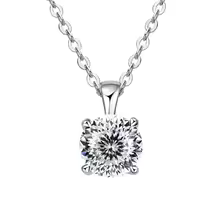 Classic Yellow Gold Cubic Zirconia Pendant 18K Silver Plated - Silver 100 Cut