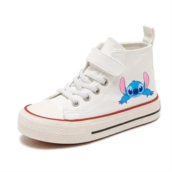 Zapatos de lona Lilo Stitch para niños y niñas, zapatillas deportivas de dibujos animados de Disney, cómodas e informales, estampado de tenis