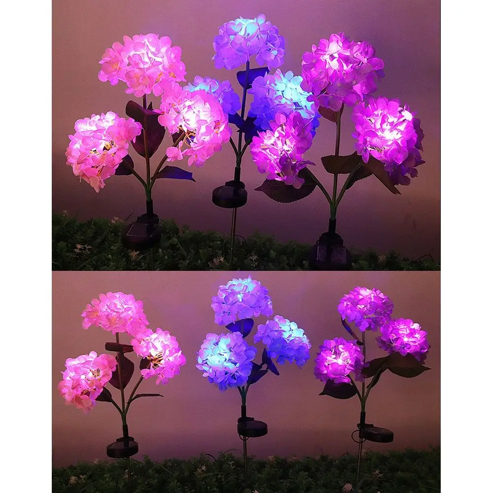 

Realistic LED Hydrangea Lights Simulated Flower Landscape Decoration Solar Embroidered Flower Lamp Ground Mounted Waterproof
