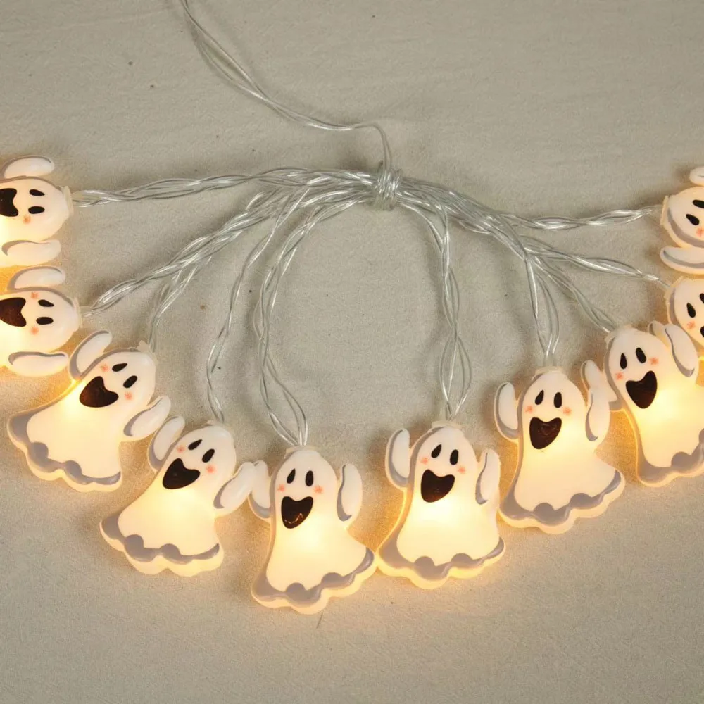 New Ghost Halloween LED String Lights Halloween Decorations Party Lights Battery Copper Wire Night Light Patio Indoor Decor 680