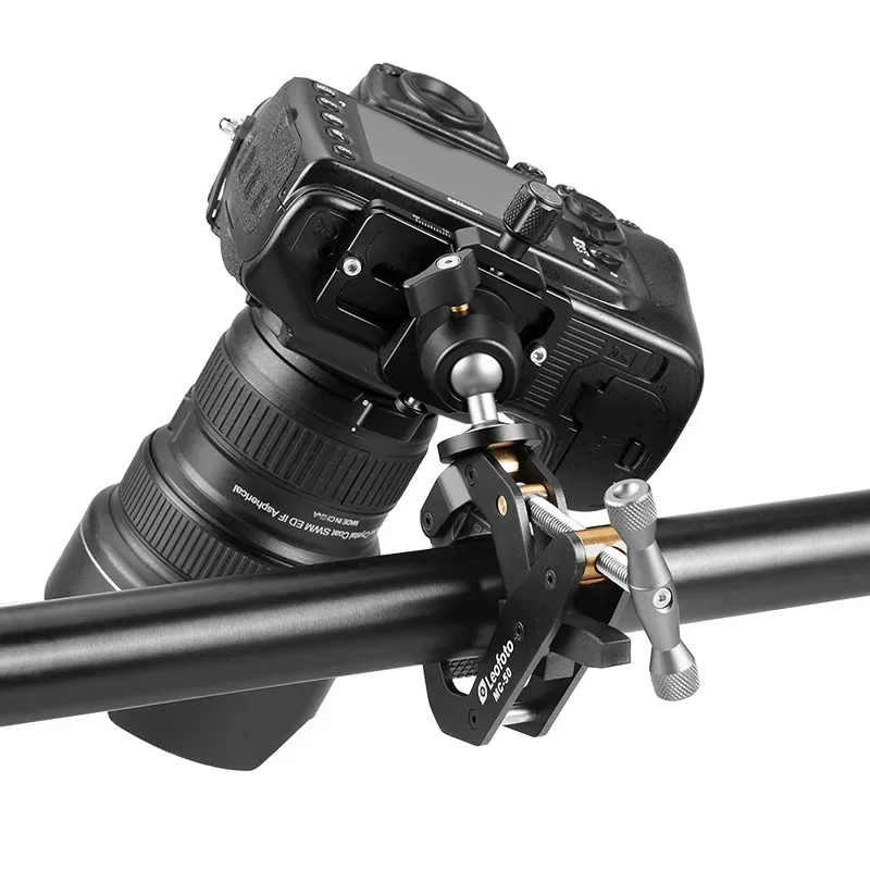 Leitu MC-50 Micro SLR Camera Photography Pan Tilt Aluminum Alloy C-shaped Leg Expansion Clamp