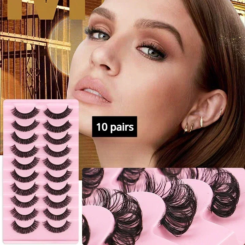 10 Pairs Natural False Eyelashes Fake Lashes Long Makeup 3d Mink Lashes Extension Eyelash Mink Eyelashes for Beauty