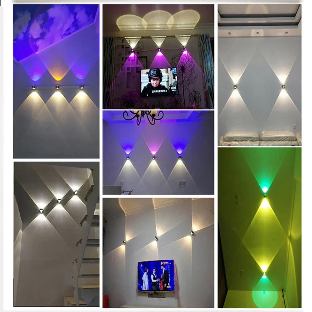 Lámpara de pared para mejora del hogar, iluminación interior, montada en la pared, de aluminio, AC85V-265V6W, LED minimalista moderno