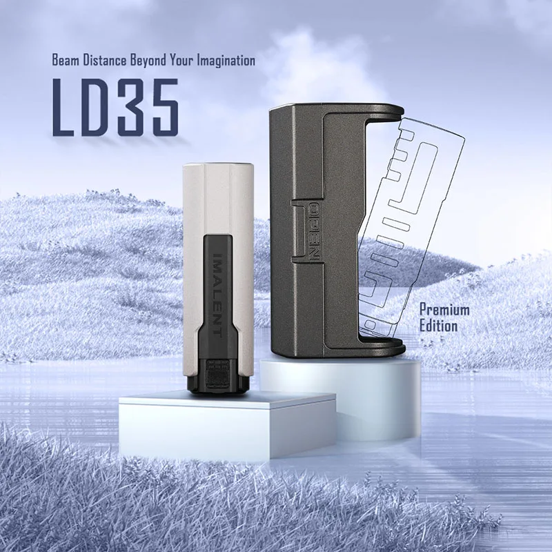 Imalent LD35 Premium Edition 1200 Lumens 328m long-range portable strong light EDC flashlight with Wireless Charging Case