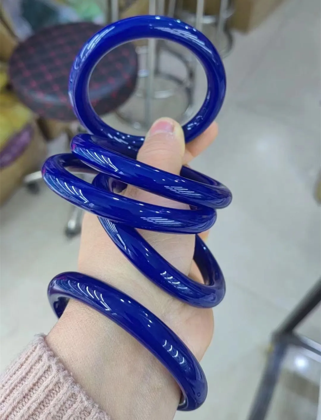 NEW Rare Boutique bracelet Natural Sapphire blue Lucky Agate Bangles Fashion Hand Ring Jewelry Bracelet Accessorie Gift
