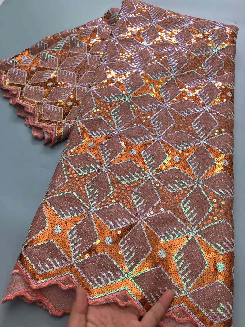 

JiaDong African Lace Fabric 2025 Velvet Sequins Lace Fabric Beautiful Lace Fabric High Quality for Sewing Dress 2.5Yards 4385