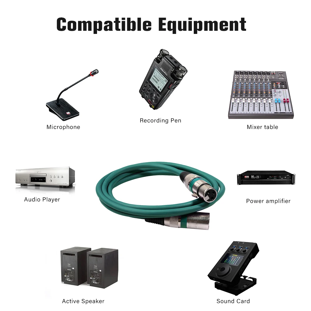 كابل XLR ملون عالي الجودة ذكر إلى أنثى OFC الصوت احباط + مضفر محمي لخلاط الميكروفون مكبر للصوت طويل 3m 5m 10m #4