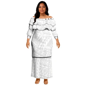 Robes polynésiennes au Design blanc, épaules dénudées, robes...