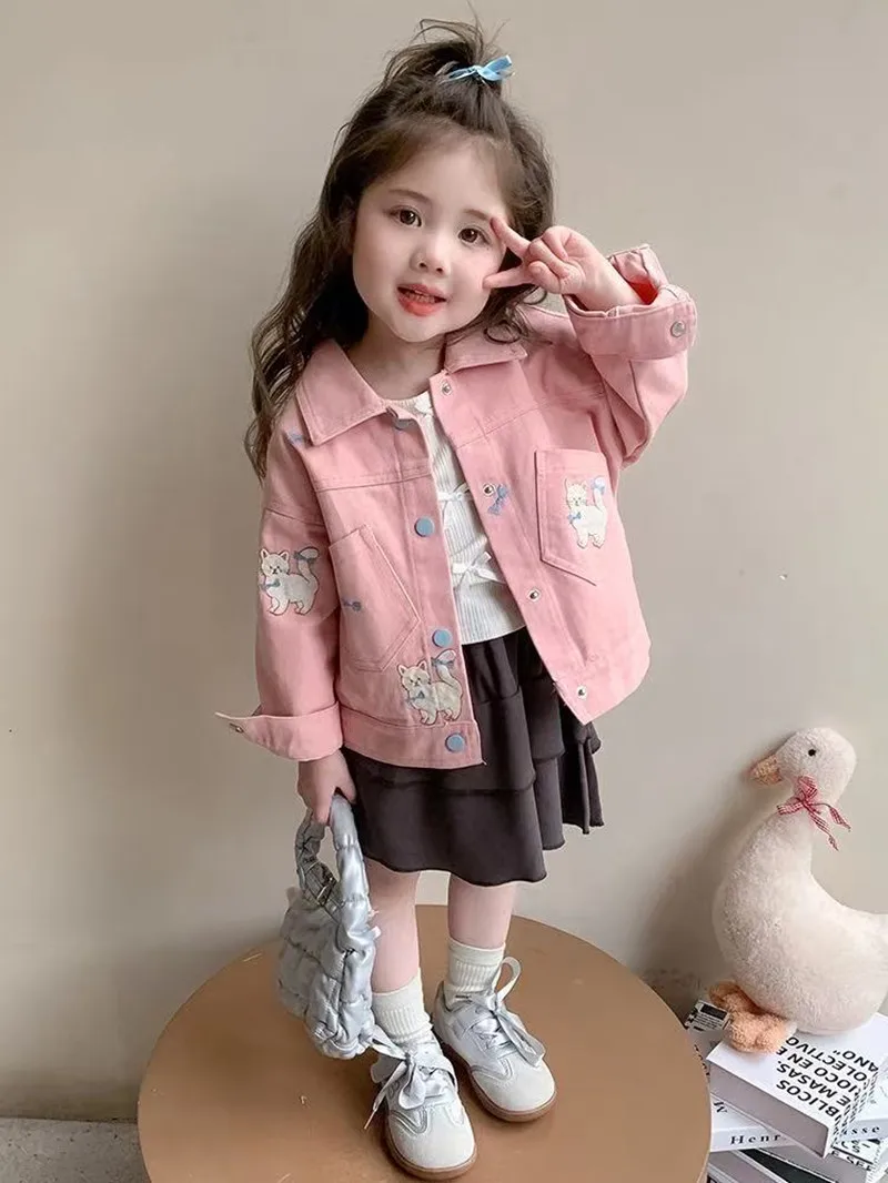 

2-7 Year Girls Denim Jacket Spring 2025 New Children's Fashion Tops Yangqi Baby Jacket Korean Tops Fashionable 90-140cm