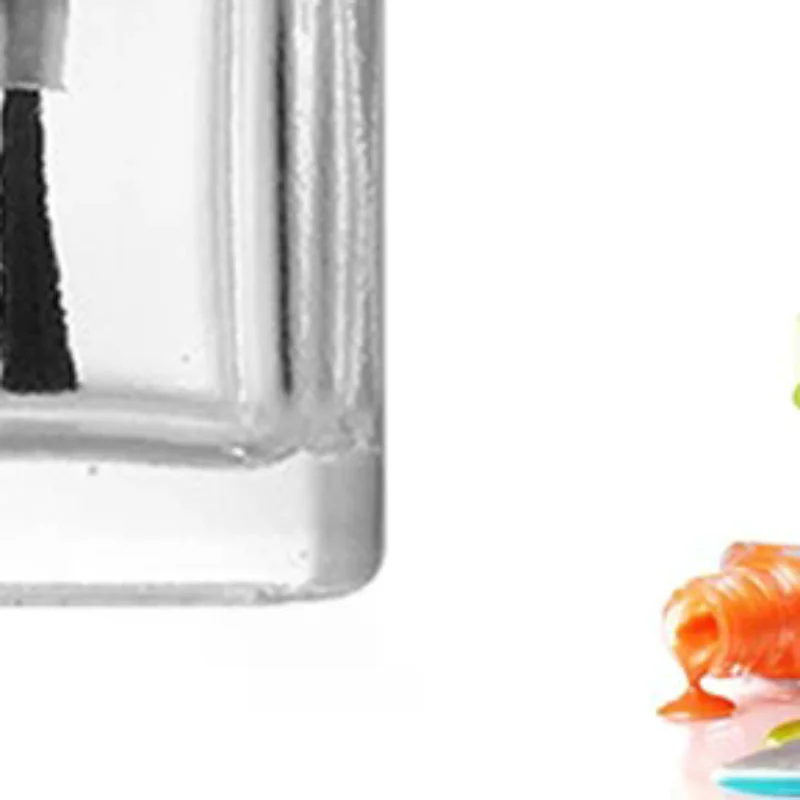 1PCS 15ML Schwarz Deckel Quadratische Kleine Geformte Leere Glas Nagellack Klare Flaschen Mit Schwarzen Kappe Und weichen Bürste Für Reisen Und Zuhause