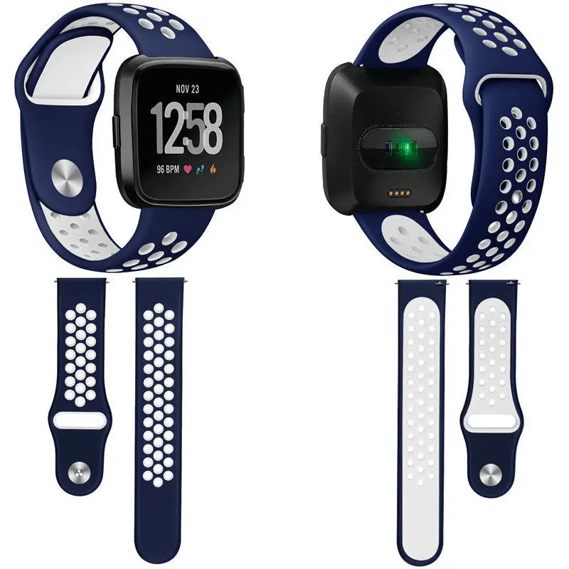 Sport Band For For Fitbit Versa 2 1 SE Dual Color Multi Hole Silicone Bracelet Fitbit Versa Lite Smart Watch Strap Accessories