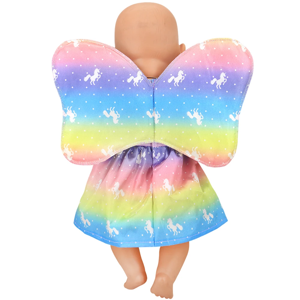 Doll Unicorn Cartoon Clothes for 17-18 Inch Doll 43cm Baby New Born Clothes 18 Inch Doll accessories Holiday And Birthday Gift