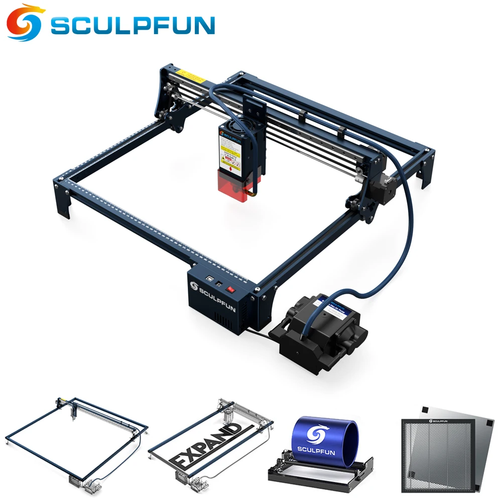 

SCULPFUN S30 PRO MAX Laser Engraving Machine Set With Automatic Air-assist System 20W CNC Laser Engraver 900*950mm Working Area