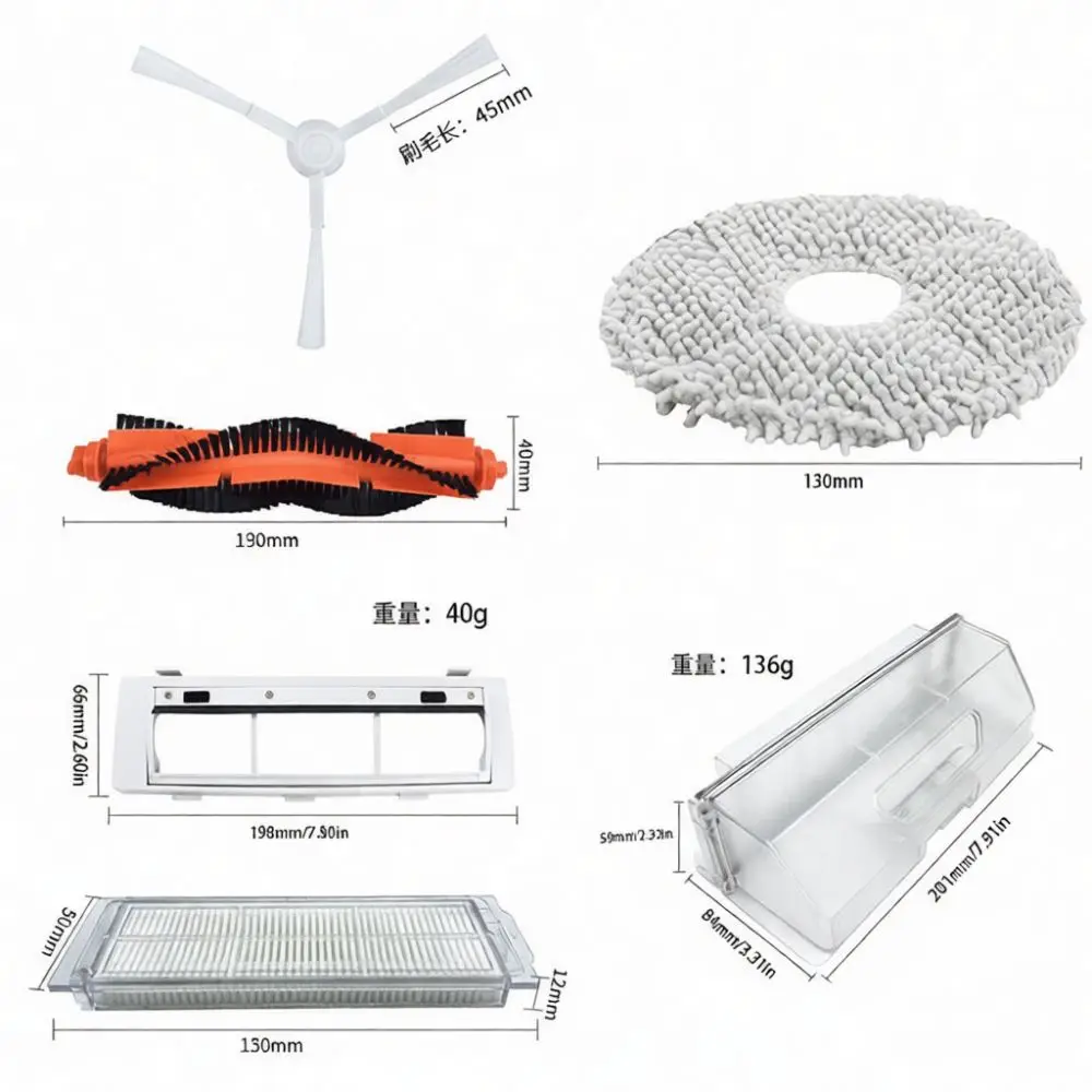 Vacuum Cleaner Spare Parts Set For X20 C101 Sweeper Roller Side Brush Hepa Filter Mop Pad Dust Box Service