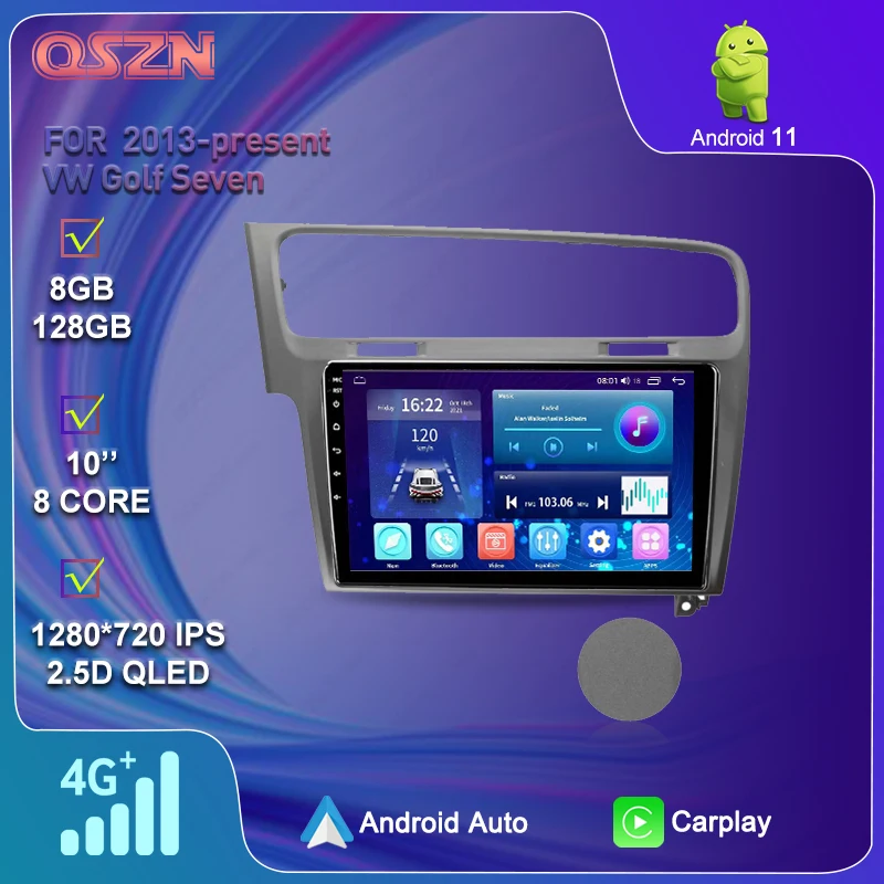 

10-дюймовый Android для VW 2013-настоящее Golf Seven Radio 2 Din GPS Bluetooth WiFi Автомобильный мультимедийный плеер