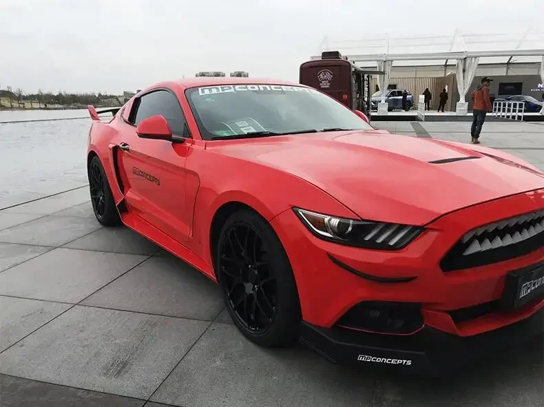 

For FORD MUSTANG 2015 2016 2017 2018 2019 2020 2021 PP PRIMER Car Side Skirts lip Extension Body Kit Cover