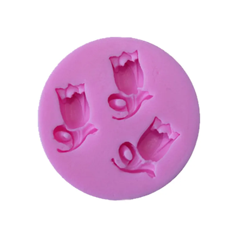 1Pc Tulips Shape Chocolate Candy Jello Silicon Mold Mould Cake Tools Bakeware Sugarcraft Cake Decorating Tools D030