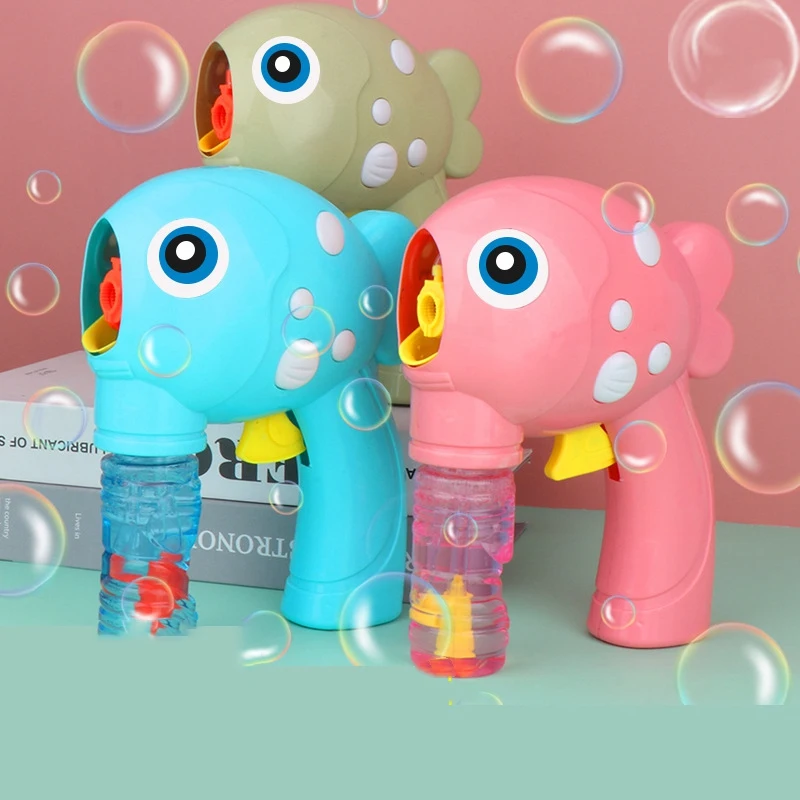 Macchina automatica per bolle giocattolo cartone animato pesce sapone che soffia bolle macchina per soffiare bolle per bambini