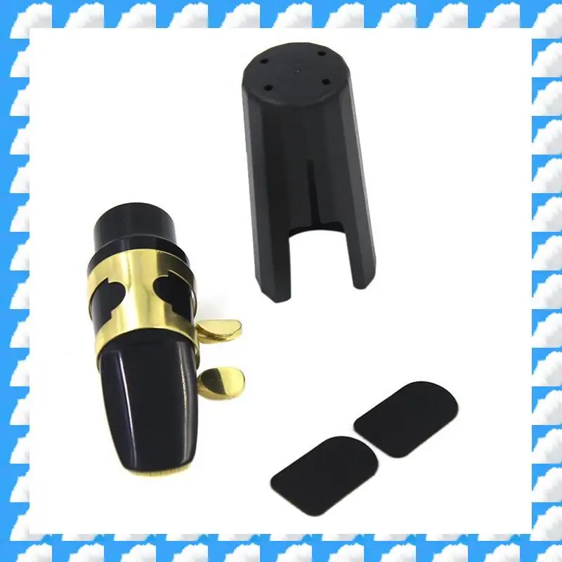 

ONGE 5X Plastic Soprano Sax Mouthpiece With Metal Cap Buckle Reed Mouthpiece Patches Pads Black
