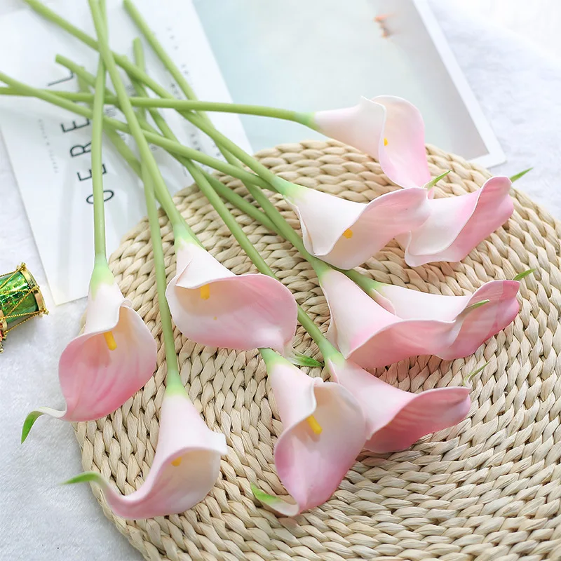 5/10pcs weiße Calla Lilie künstliche Blumen echte Berührung Hochzeits strauß Braut dekoration Party Wohnkultur Pu gefälschte Blumen – Detail 8
