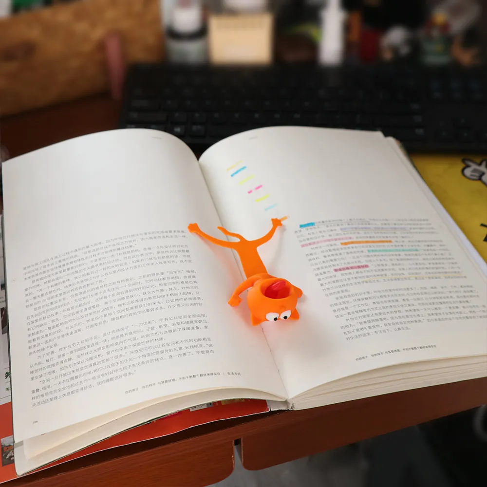 Stationery 3D Lazy Cat Bookmark Cute Funny Reading Book Clip Multi-functional Reading Tool Cat Reading Bookmark Office