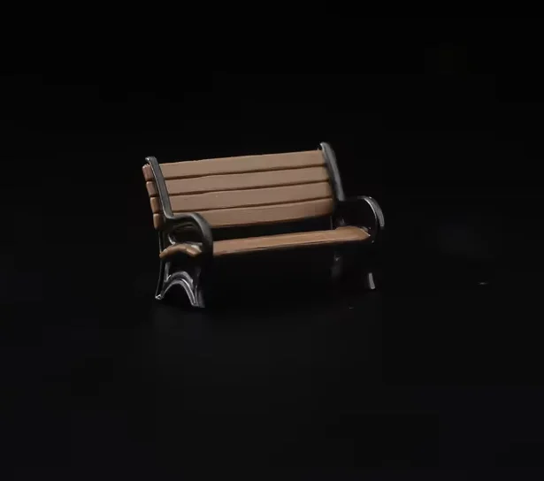 Miniaturmodell 1/24 1/43 1/64 1/87Street Artist sitzt auf einer Parkbank, spielt Gitarre, bemalte Figur, Modellspielzeug, Ansicht, Dekoration