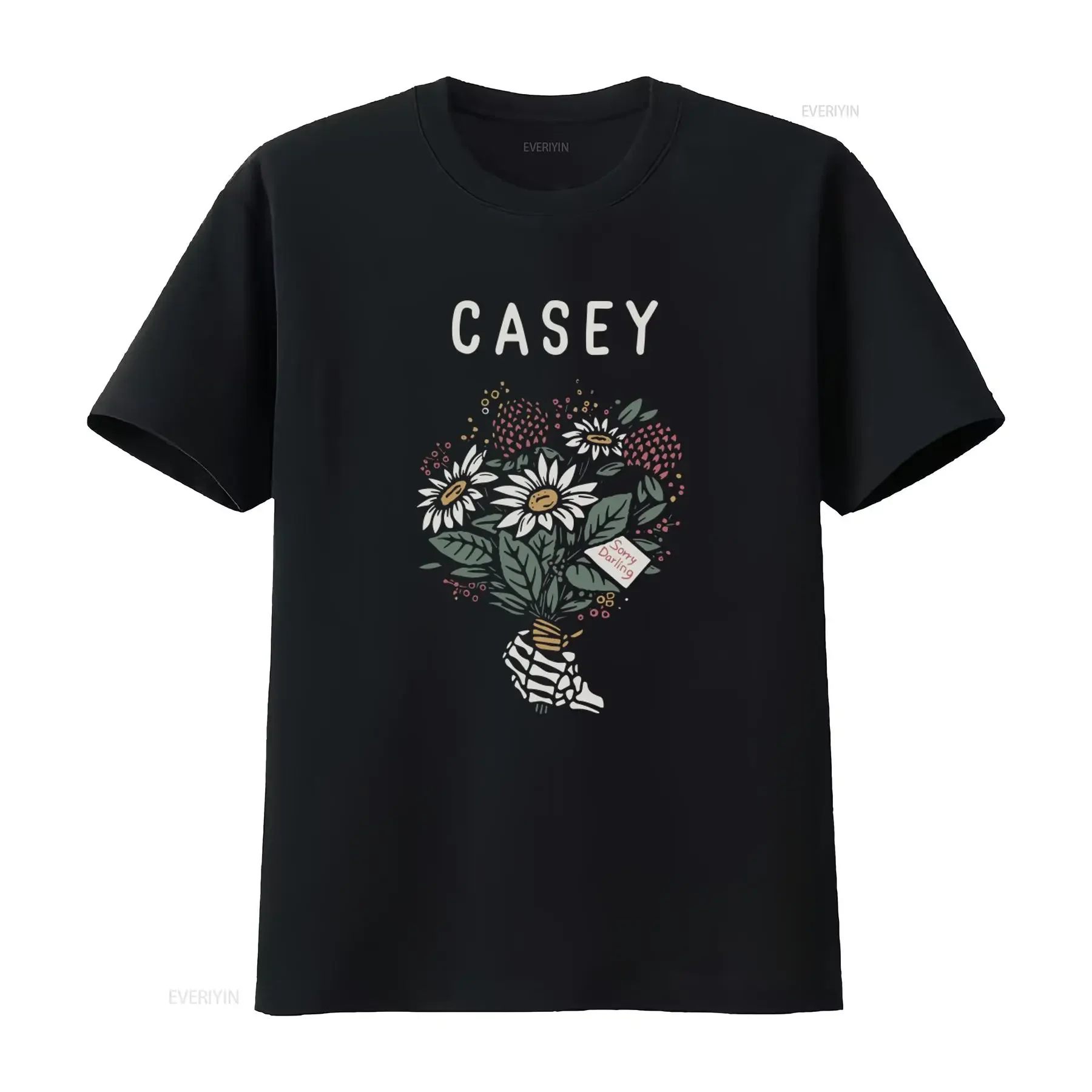 CASEY U K Hardcore Band - Camiseta con estampado de ramo floral, estilo vintage, unisex, ligeramente informal