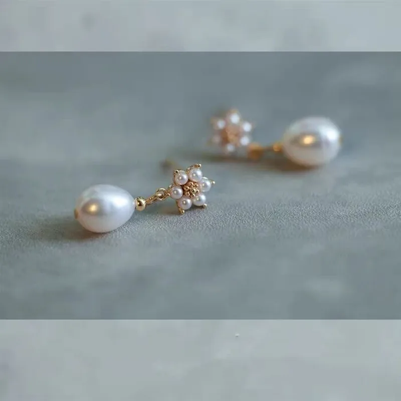 French Vintage Pearl Earrings Delicate Temperament Light Luxury Suitable For Women To Wear Jewelry Accessories