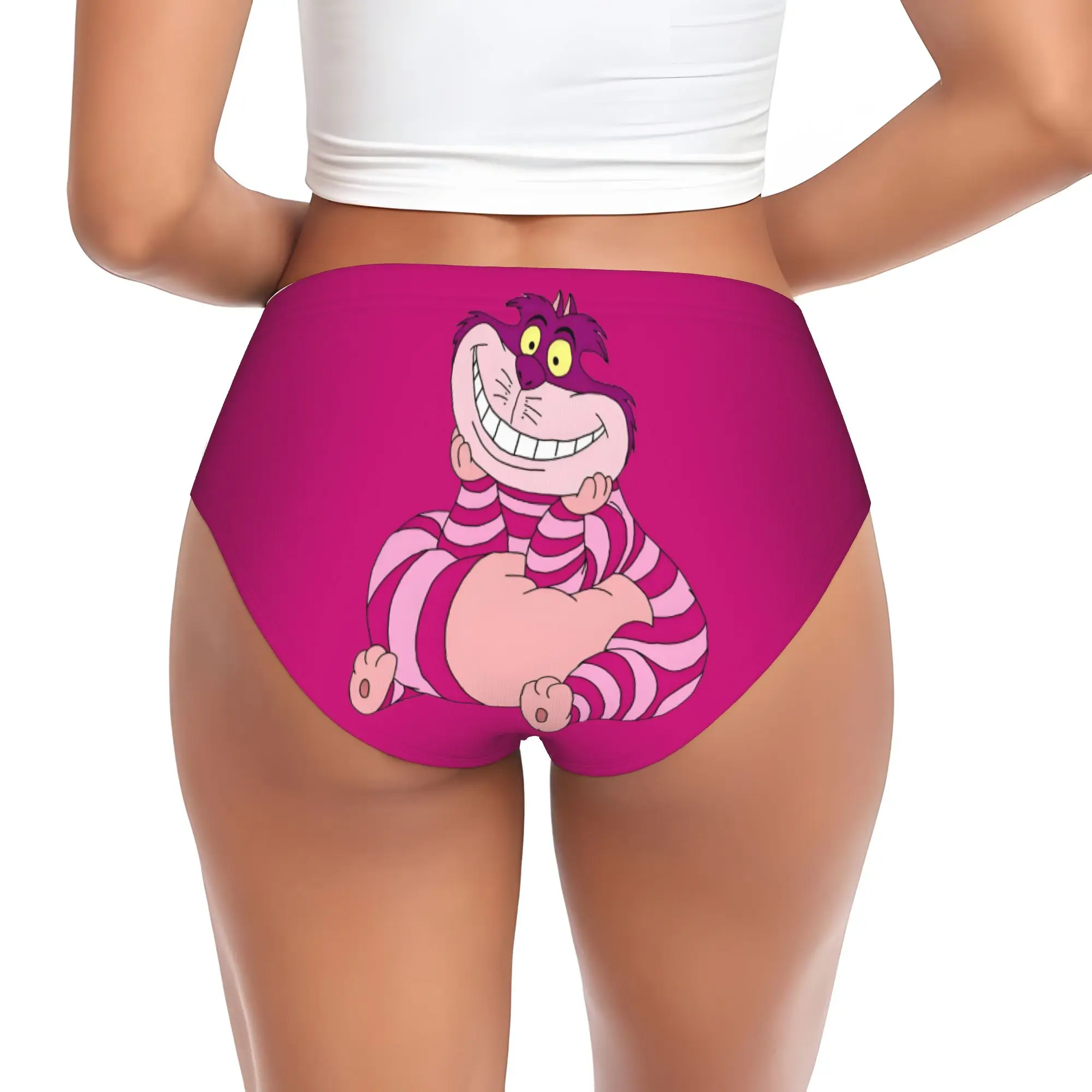 Custom C-Cheshire Anime Cat Briefs Underwear Women's Breathable Stretch  Panties