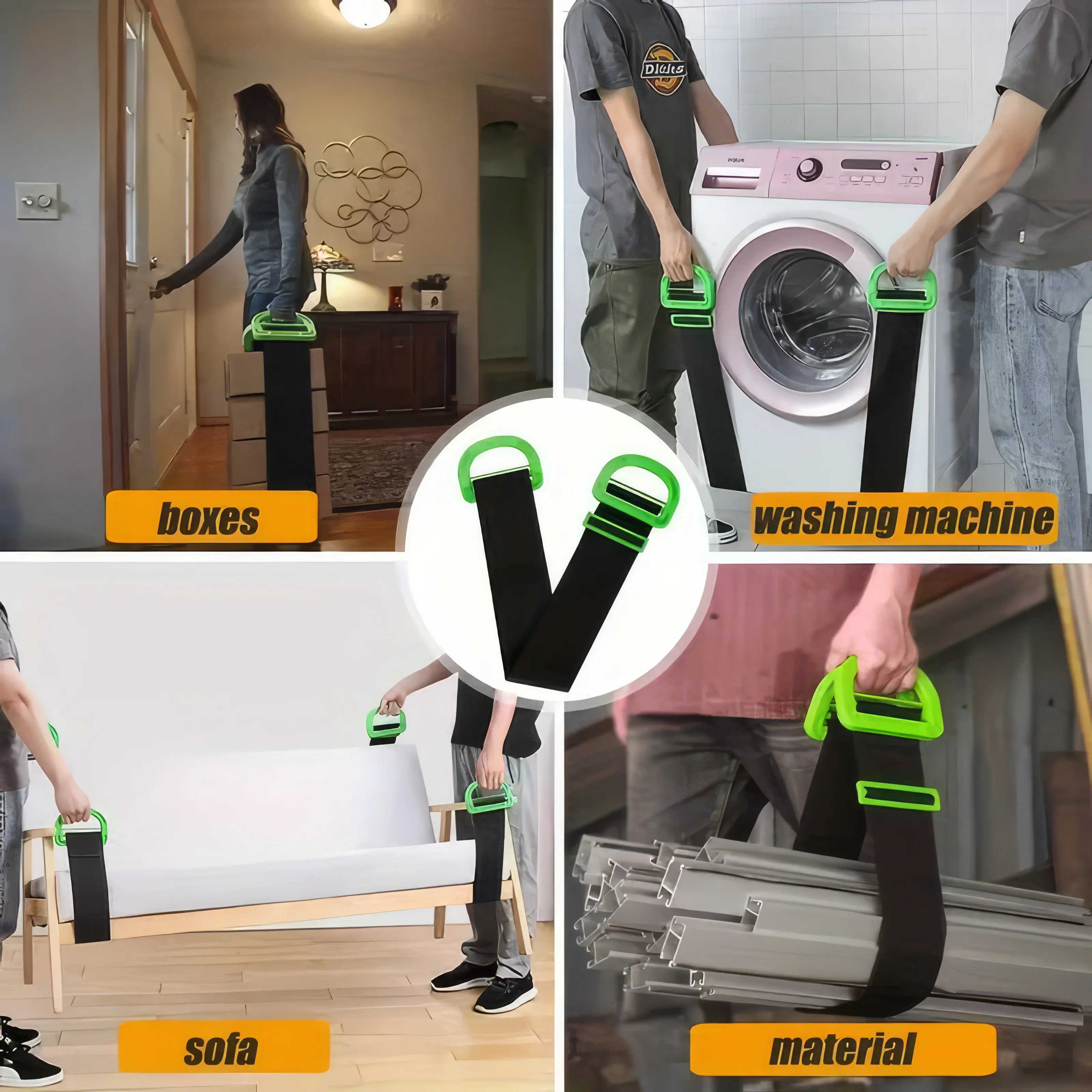 1 Green Heavy-duty Adjustable Lifting Belt, Portable Length Adjustable Waist Belt, Suitable for Moving Use - Detail 1