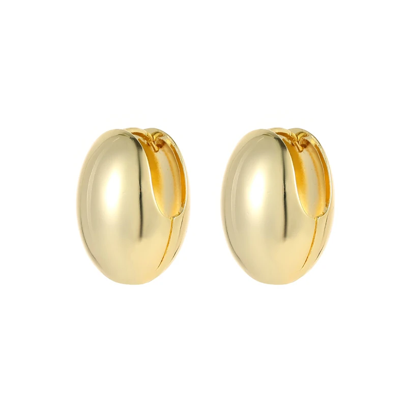 14K Gold Plated Copper Earrings for Women Glossy Oval Hollow Eggshell Dewdrop Shaped Drop Earrings Trendy Hypoallergenic Jewelry