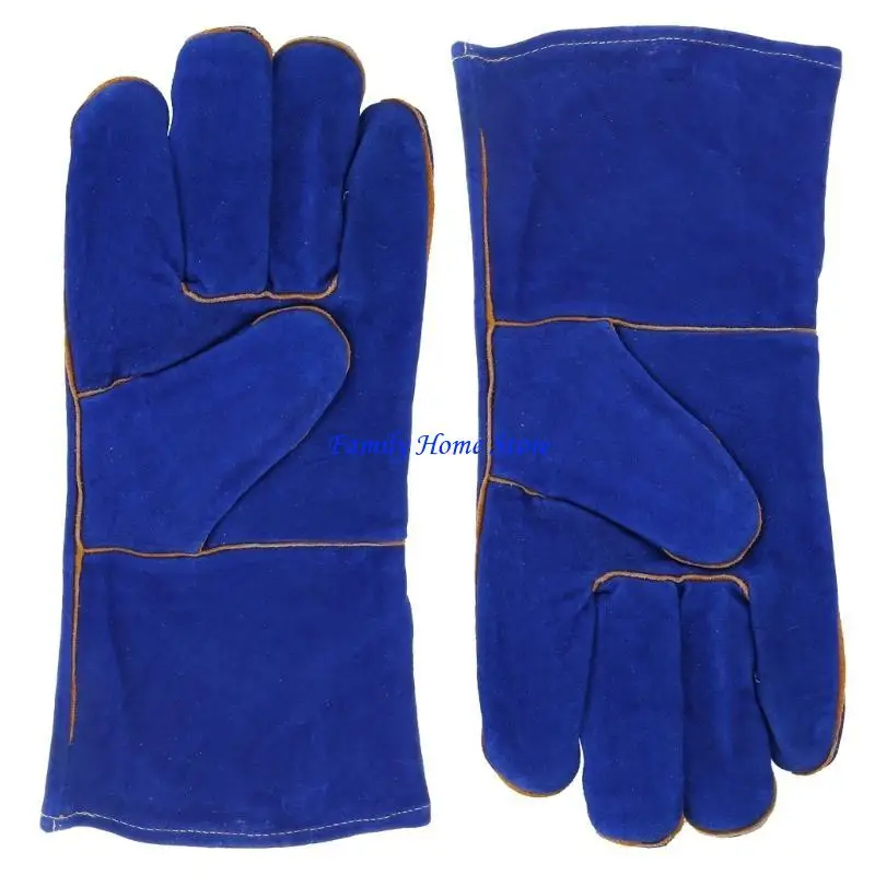 Guantes soldadura cuero P0UF para jardinería/horno/parrilla/mig/chimenea/estufa/soporte para olla