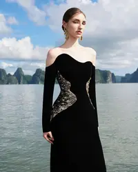 Beading Prom Dresses Sequins Off Shoulder Elegant Evening Dress Saudi Arabia Wedding Party Dress Formal Occasion customized 2025