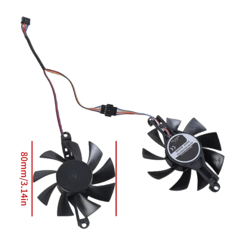 Cooling Graphics Fan 80mm 4PIN for RX580 2048 Cooling Fan Management Accessory