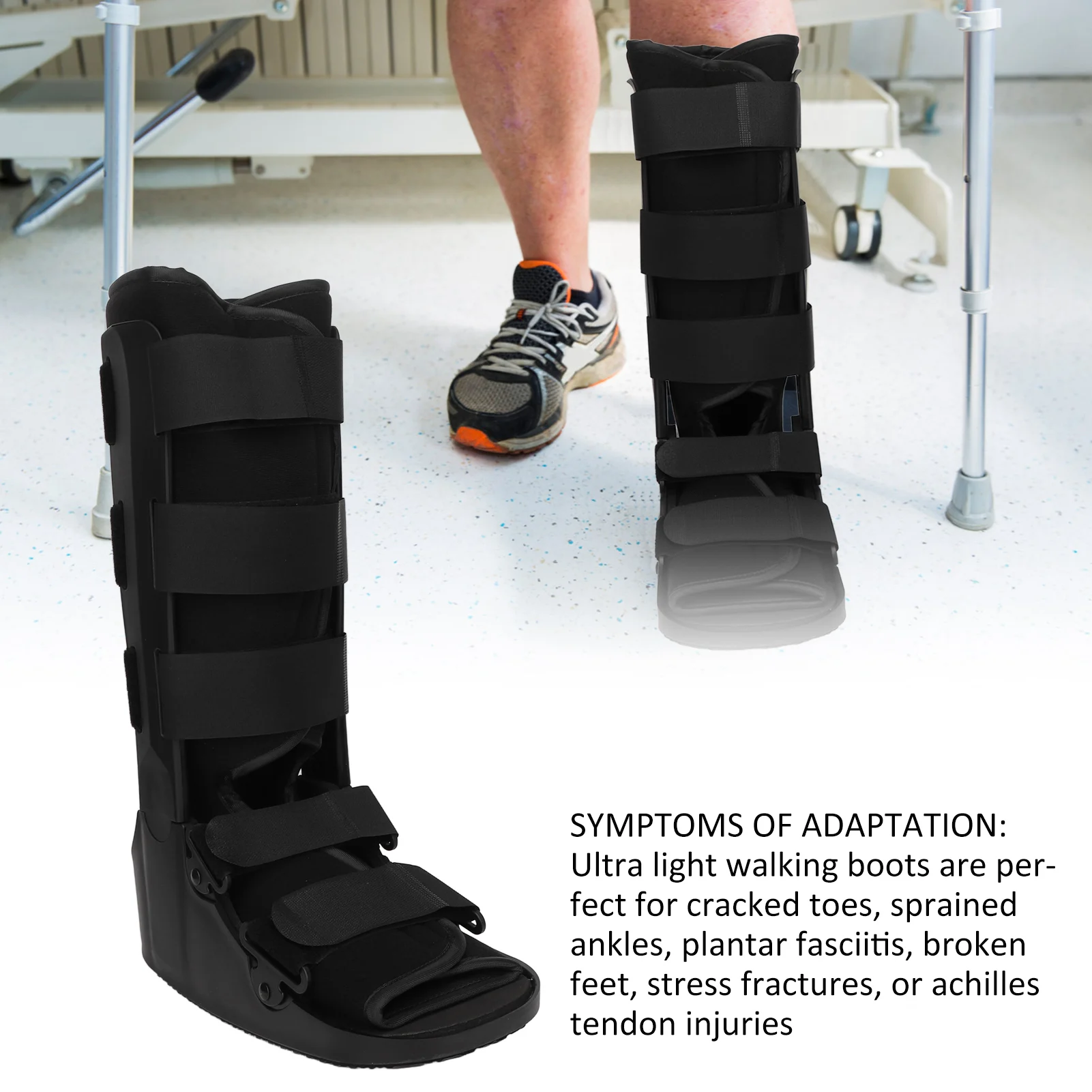 Walking Boot Leg Brace for Broken Foot Sprained Ankle Support Plantar Fasciitis Fractures Tendon Injury Orthopedic Protection