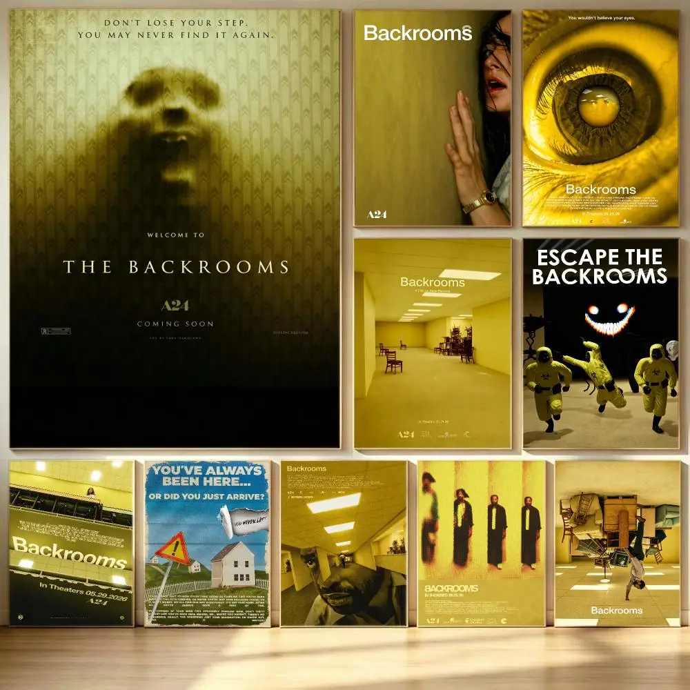 horror Backrooms Poster Poster HD  Printing Soothing and Cream Style Home Decor for the Living Room cafes Gift Giving