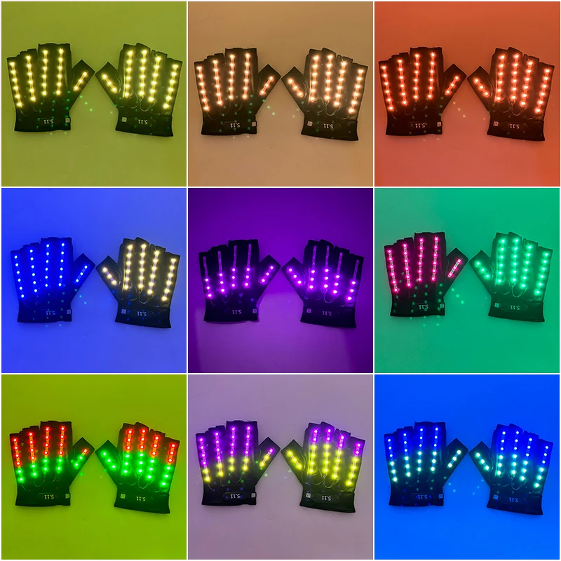 Creative Electronic luminous glasses and gloves Remote control glowing glasses LED light up glasses for Club Glow Party Supplies