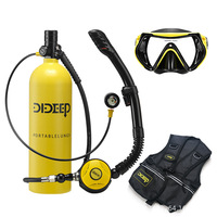 DIDEEP X5000 Plus 2L diving tank, oxygen tank, underwater diving equipment, diving vest, diving breathing tube, diving goggles
