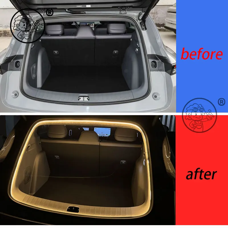 For Leapmotor B05 2026 2027 Car Rear Trunk LED Light Bar Strip Trunk Interior Brightening Decorative Lamp Strip Automatic Light