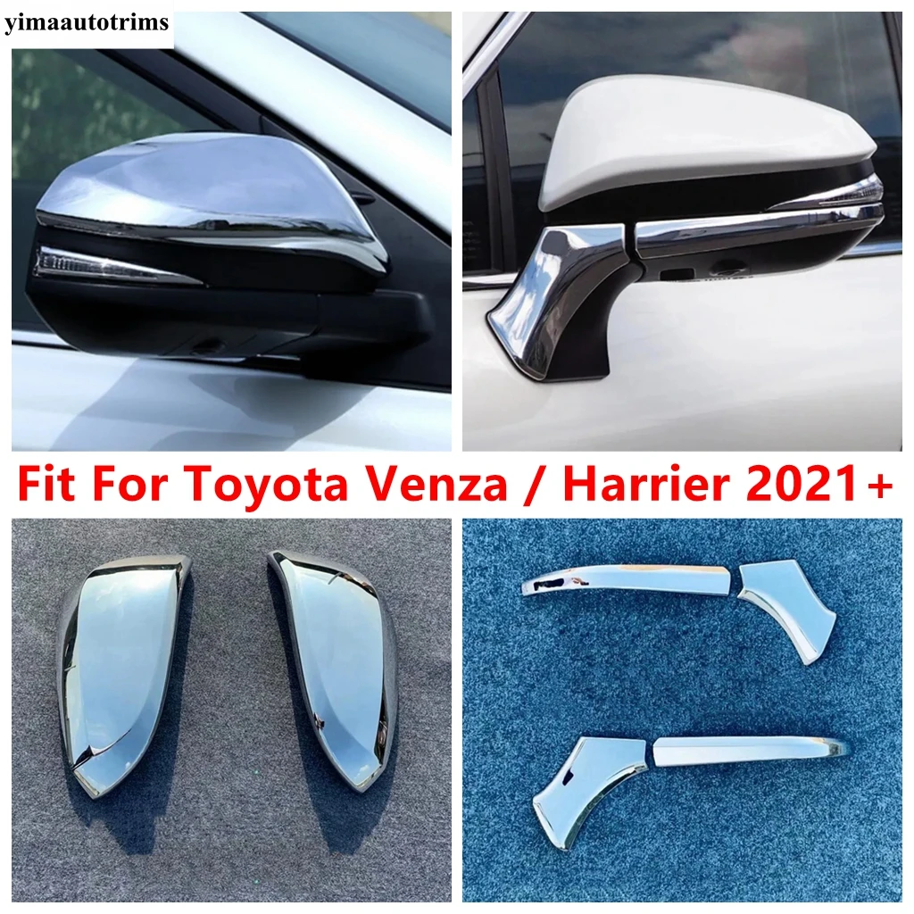 

Rearview Mirror Strip Caps Shell Decoration Protection Cover Trim For Toyota Venza / Harrier 2021 - 2024 ABS Chrome Accessories