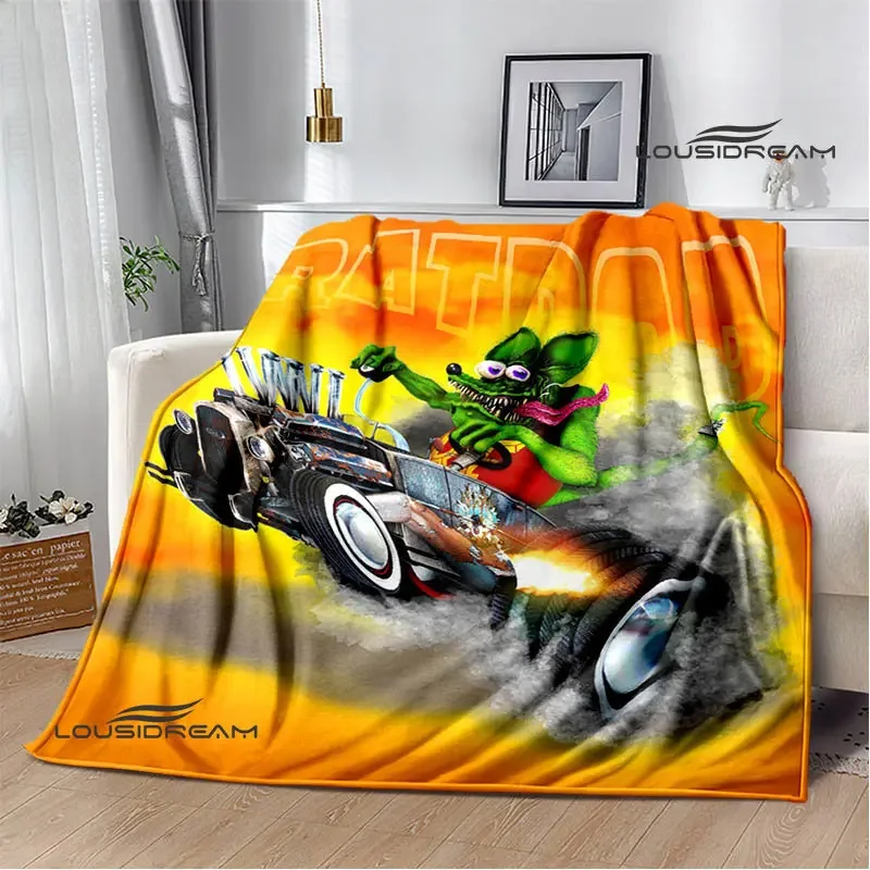 Tales of the Rat Fink Anime Blanket Picnic Blanket Flannel Soft and Comfortable Home Travel Blanket Birthday Gift Bed Blanket