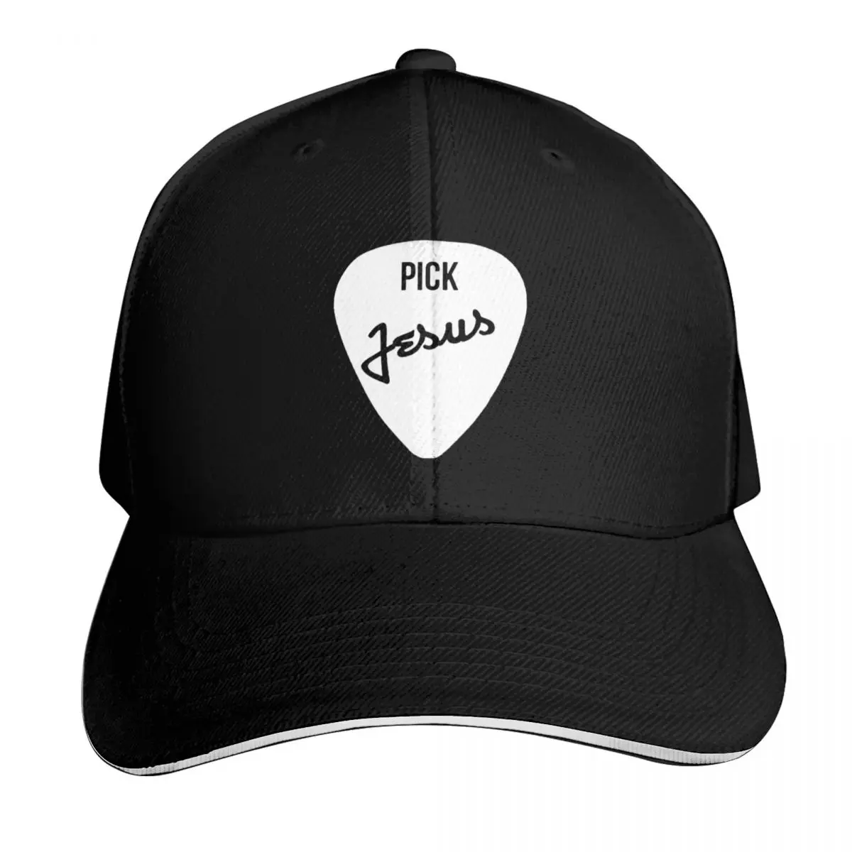 Pick Jesus Romans Quote Inside Guitar Pick Graphic Men_s Black skeleton Baseball Cap Men Women Casual Summer Sport Sun Cap