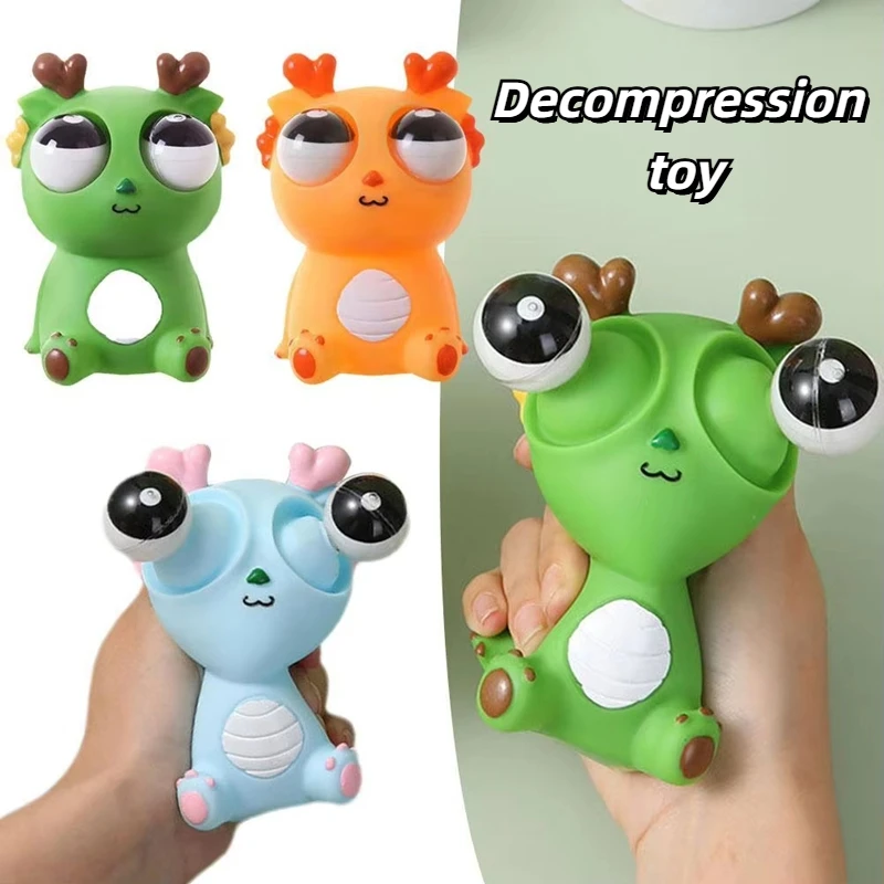 2025 Creative Eye-popping Dragon Toys Small Cute Animal Antistress Decompressions Vent Squeeze Toy Novelty Kids Birthday Gift